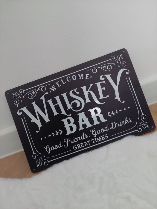 Blaszana zawieszka whiskey bar