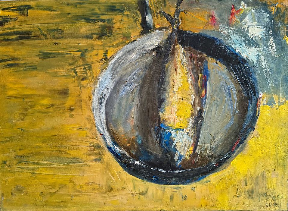 Obraz olejny na płótnie ,,Martwa natura z rybą" 70x50 cm