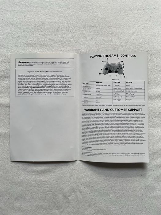 Capa e manual Terraria - Xbox 360 (Classics)[Envio grátis]