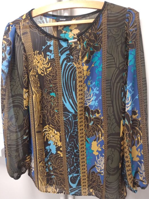 Bluzka mgiełka z długim rękawem firmy George rozmiar 42