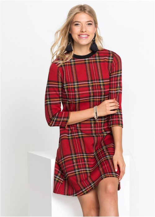 Sukienka Bonprix czerwona w kratę