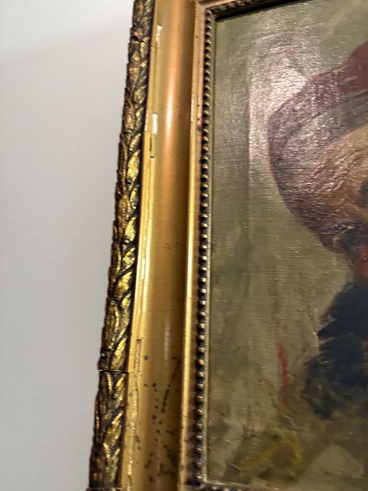 Portret starszej kobiety – olej na płótnie, 1900r. - stara rama