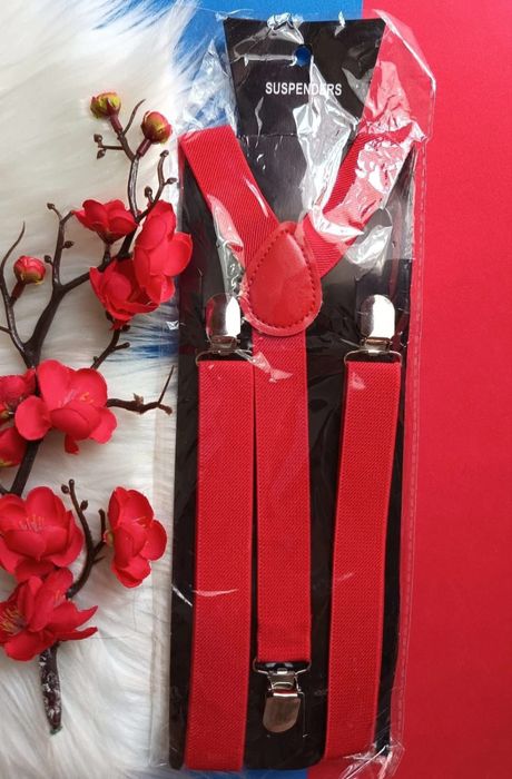 Czerwone szelki męskie