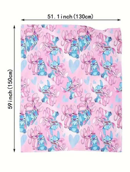 Manta do Stitch e da Angel por encomenda