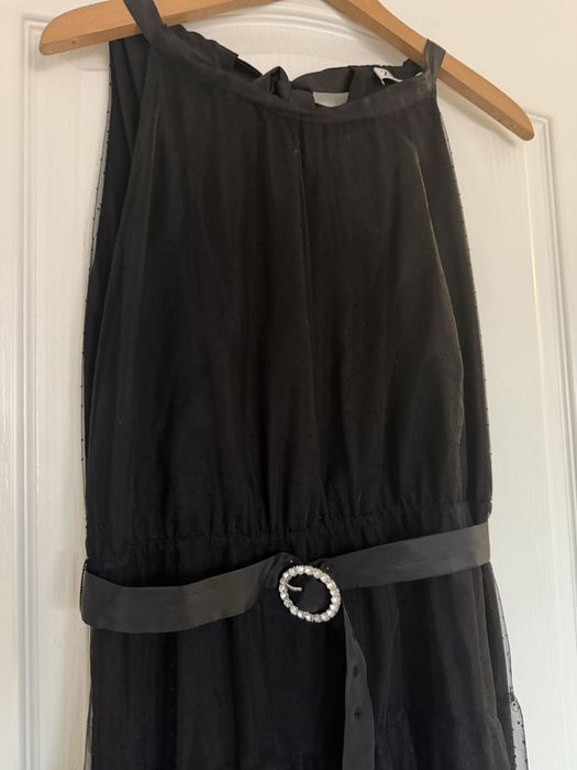 Czarna dluga sukienka Zara r. M bal studniówka karnawał