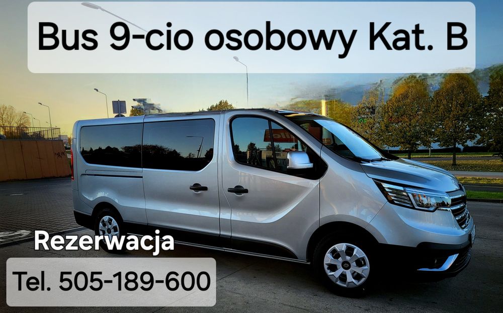 Wynajmę No limit-Transport Bus 9-cio osobowy Renault Trafic Automat