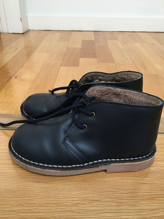 Botas Safari em pele, forro felpudo