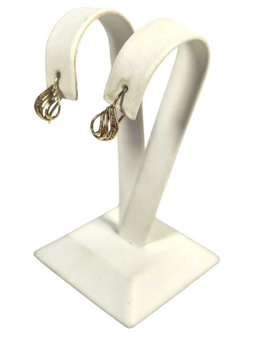 Złote kolczyki bordowa CYRKONIA BIGIEL PR:585 W:1,32G DŁ:1,6CM