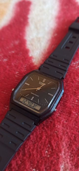 Zegarek vintage Casio AQ-8W (Moduł 308) – Dual Time, stan dobry