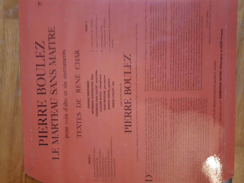 Disco em vinil Pierre Boulez - Le Marteau Sans Maitre