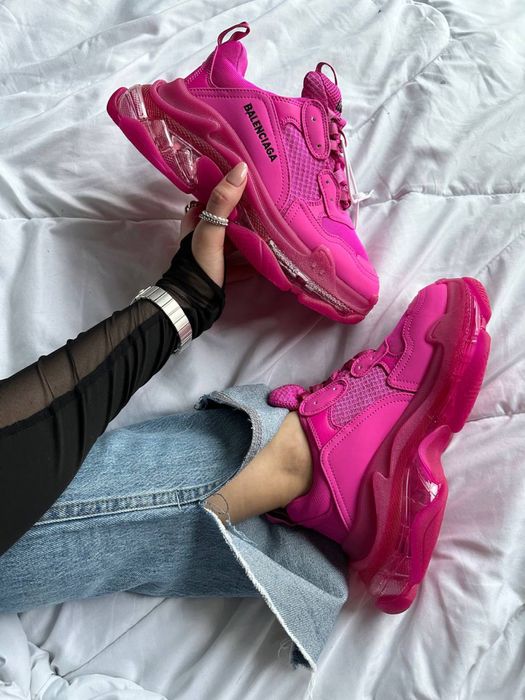 Buty Balenciaga Triple S clear sole pink