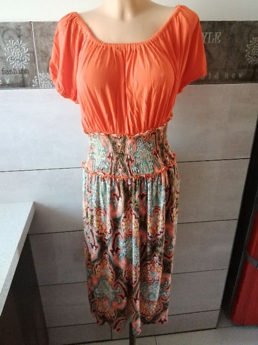 Piękna letnia sukienka Mango roz. L-XL