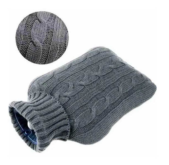 termofor gumowy w pokrowcu pluszowy ogrzewacz w sweterku duży 2L