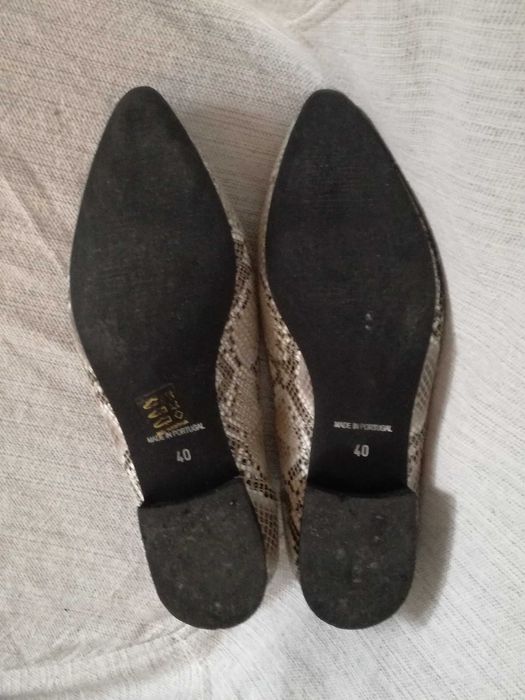 Sabrinas mocassins sapatos rasos pele de cobra Milano