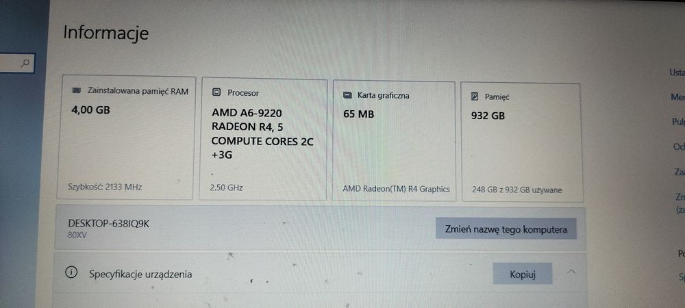 Laptop Lenovo Desktop-638IQ9K