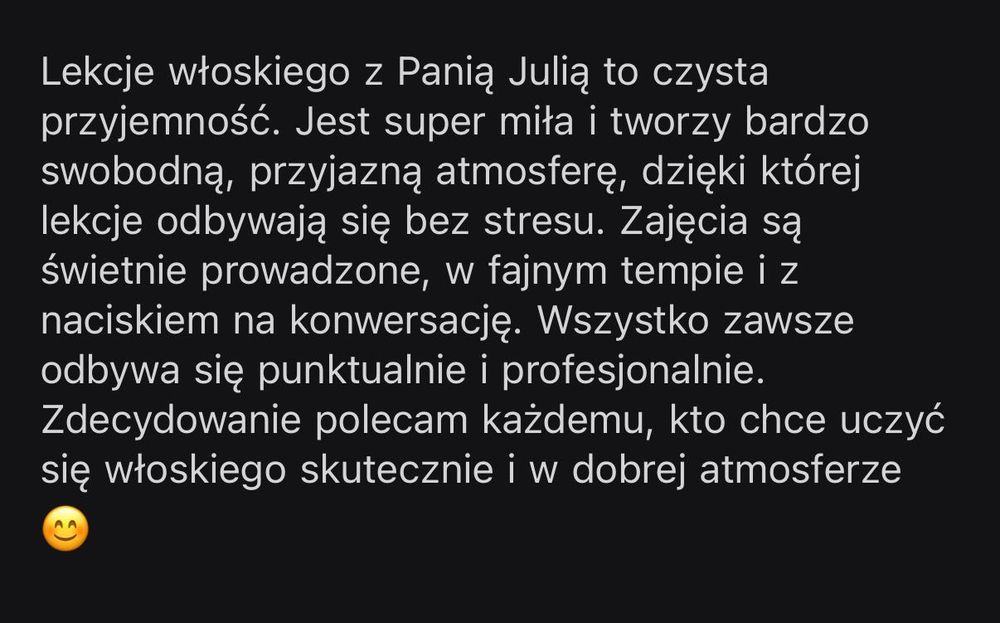 język włoski z certyfikowaną nauczycielką