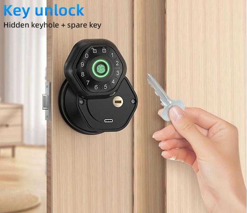 Электронный умный замок, ручка двери с Bluetooth и отпечатком пальца. Tuya, Smart Life