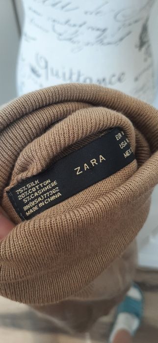 ZARA beżowy golf jedwab I kaszmir M 38