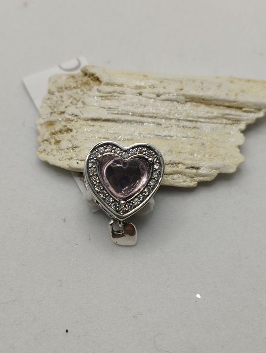 Srebrny charms do Pandory, serduszko, próba 925