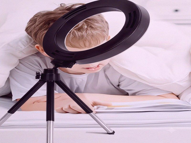 Ring Light 360° USB com Tripé — Maquilhagem, TikTok, Zoom e Candeeiro