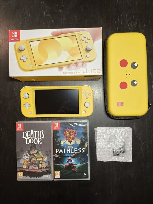 Nintendo Switch Lite Yellow + Gry + Dodatki Super Zestaw Warszawa