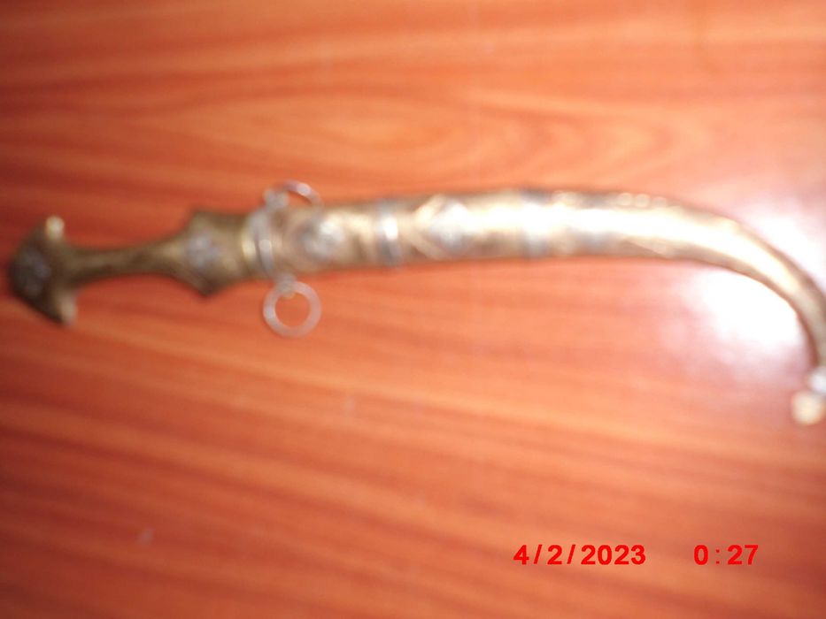 "punhal" antiga adaga árabe   estilete renascentista latão e prata