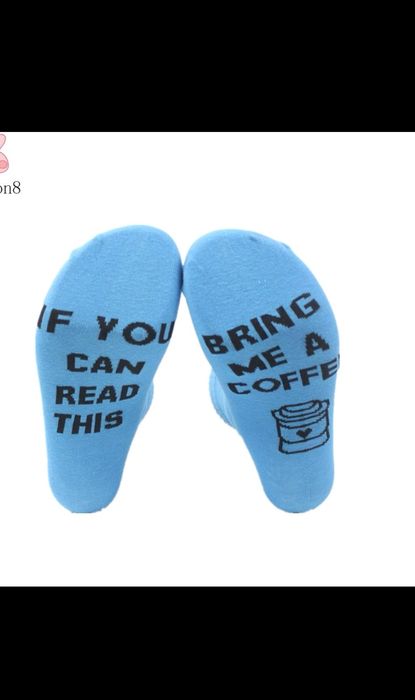 Śmieszne Skarpetki Damskie 36-38 napis coffee