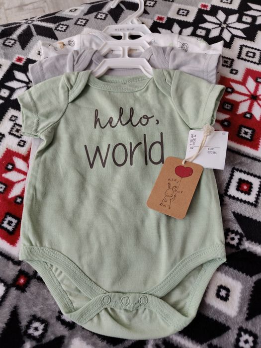 Nowe body niemowlęce z krótkim rękawem - rozmiar 62, Mini  Hop