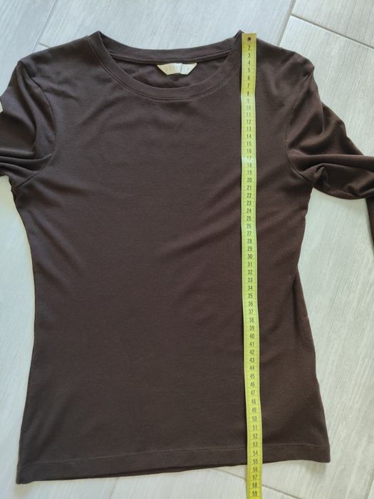 Brązowy longsleeve z dodatkiem wełny, Mohito S