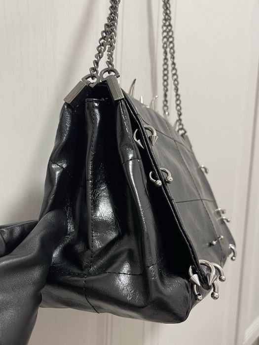 Сумка opium, сумка с шипами, ghotic punk bag, сумка с пирсингом
