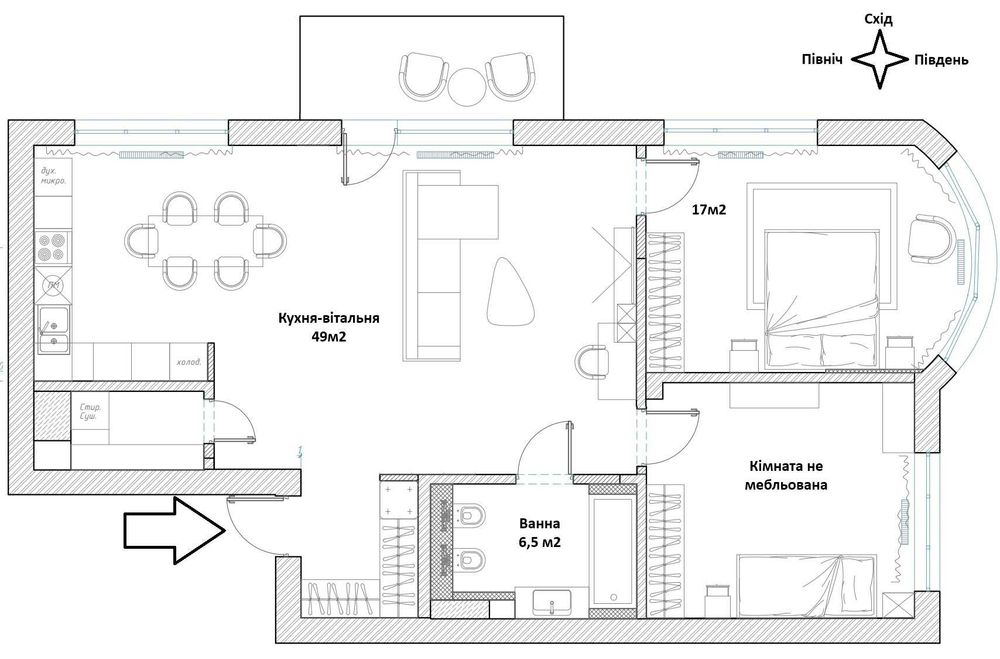 3-кімнатна квартира за адресою бульвар Дружби Народів (площа 92 м²) - Atlanta.ua - фото 19