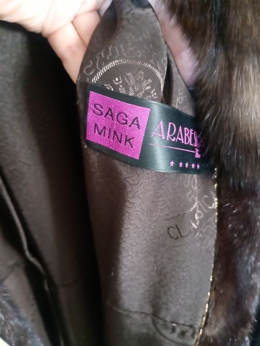 Saga mink. Дл 120см. Норковая шуба с соболем. Натуральная шуба