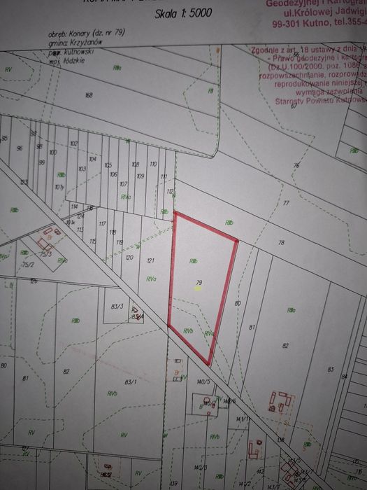 Sprzedam działkę rolna w miejscowości konary