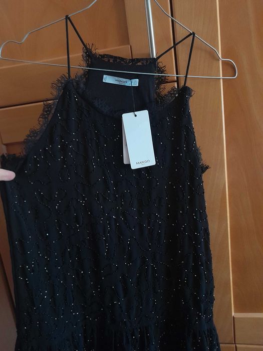 Vestido preto curto senhora, XS