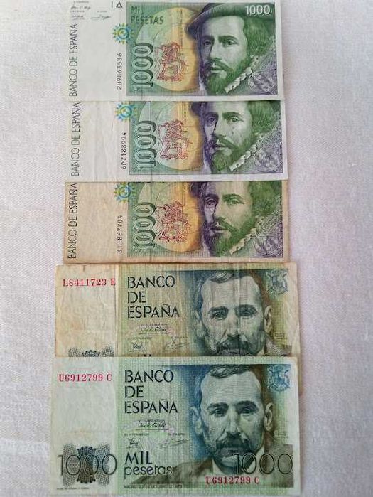 5 Notas de 1000 pesetas (1979/1992)