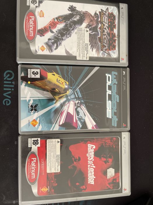 Trzy gry PSP tekken, wipeout, gangs of london