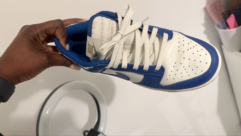 Nike original azul branca e dourado em baixi