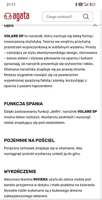 Narożnik Volare 5P