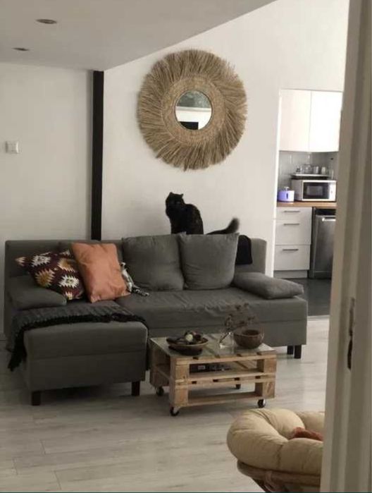 Duże lustro ścienne boho etno trawa morska xxl