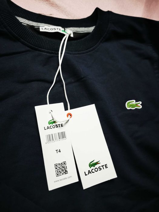 Bluza męska Lacoste granatowa mały znaczek nowość bawełna bluzy