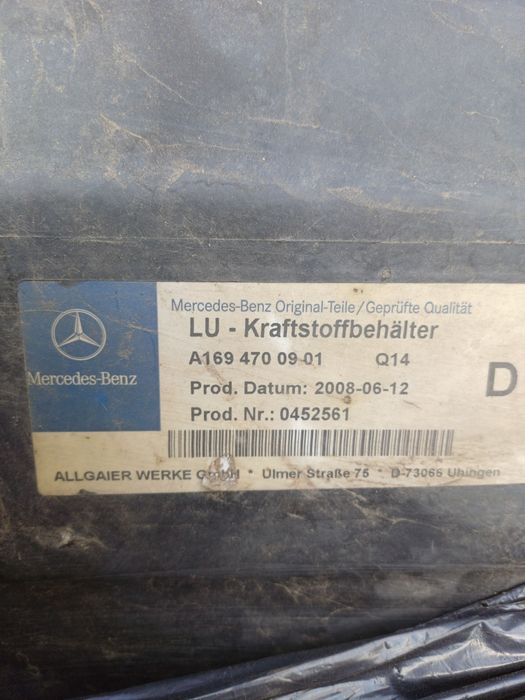 Zbiornik paliwa mercedes B 200