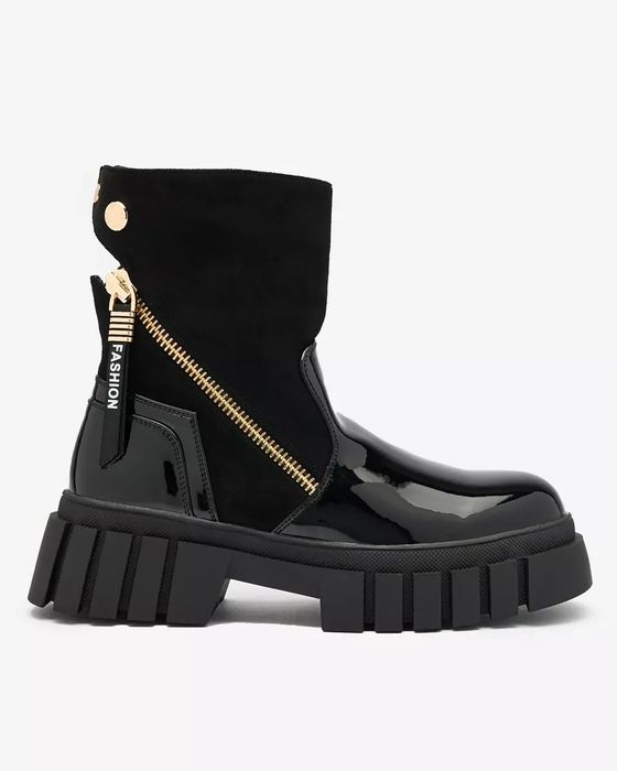 36 37 38 botki 39 40 41 trapery z ozdobnym zamkiem gruba podeszwa