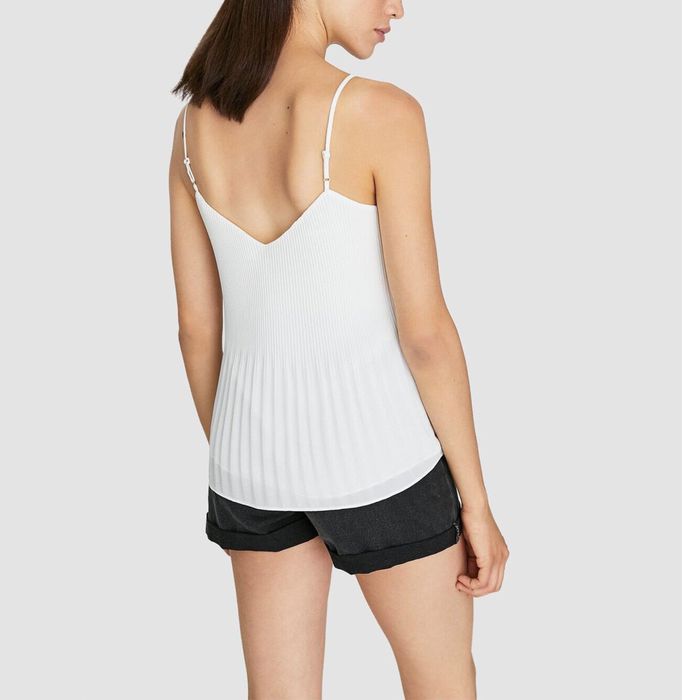 Top Plissado Branco Stradivarius