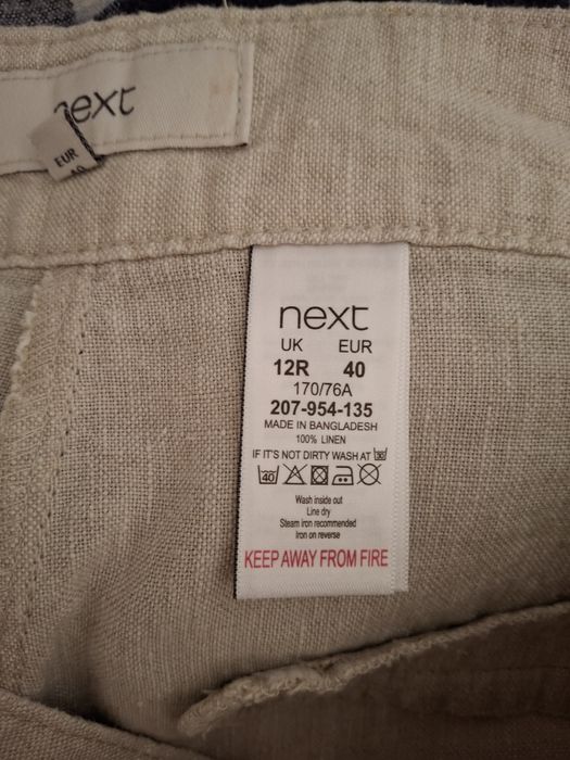 Штани бежеві натуральний льон р.L,Next