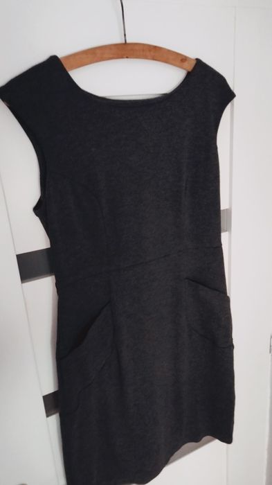 Sukienka damska, elegancka, biurowa, okrągły dekolt, Plus Size, Tu