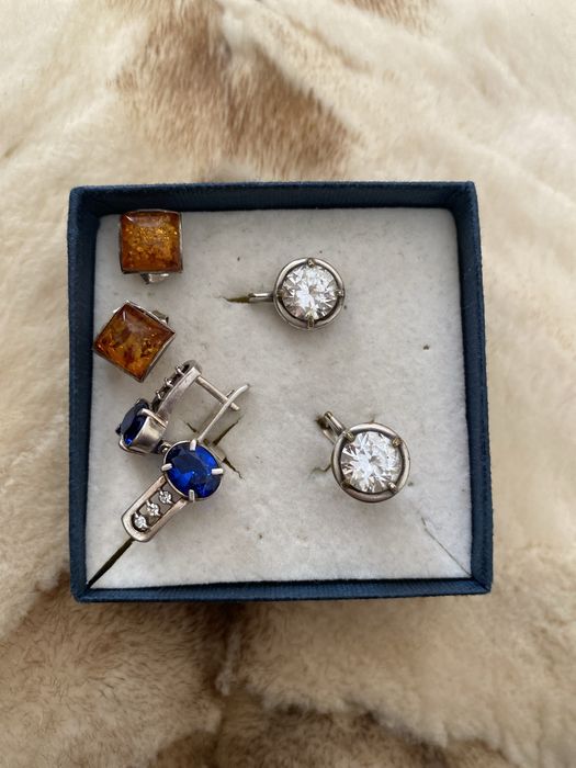 Серьги из серебра и мельхиора