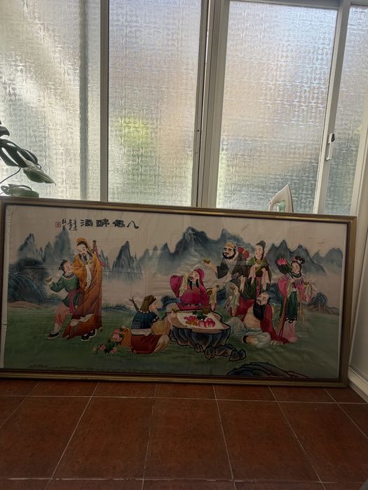 Pinturas de bordados em seda da China antiga.