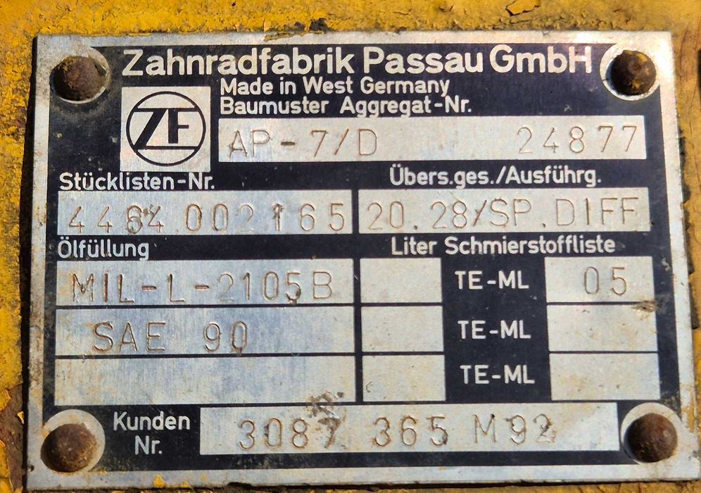 Most ZF Ładowarka most ZF AP-7/H AP 9/H zwolnice Hanomag  Forwarde