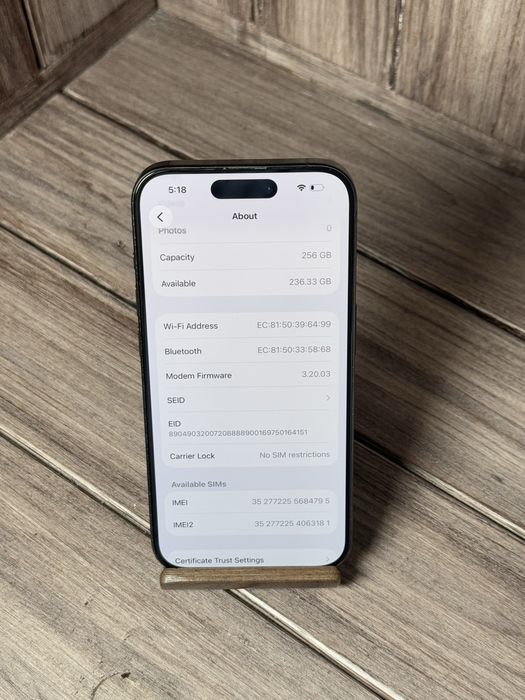 IPhone 15 pro 256gb!!! 3 США!! NEVERLOCK Батарея 100%#4795