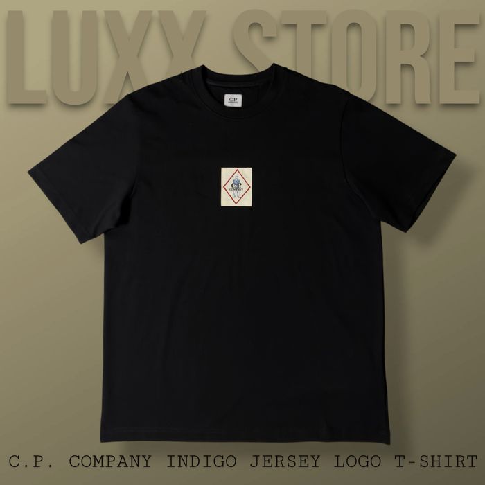 Футболка C.P. Company Jersey Indigo  Logo  Oversize (C P, CP, сипикомпани)